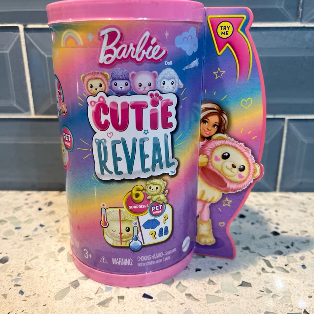 Barbie Cutie Reveal Rainbow Canister Toy - Pink & Multicolor Chelsea